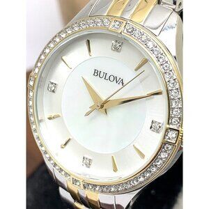 Bulova Women's Watch 98L273 Quartz Mother of Pearl Dial Two Tone Crystal…